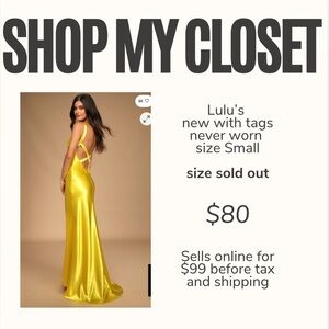 Lulu's Radiant Yellow Backless Dress